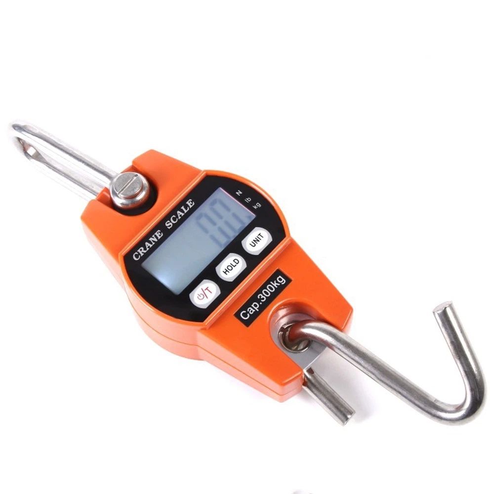 Digital Hanging Scale High Precision Sensor 300 kg  Heavy Duty Industrial Crane Scales Smart Hoist Orange for Home Indoor Farm Factory Hunting Outdoor