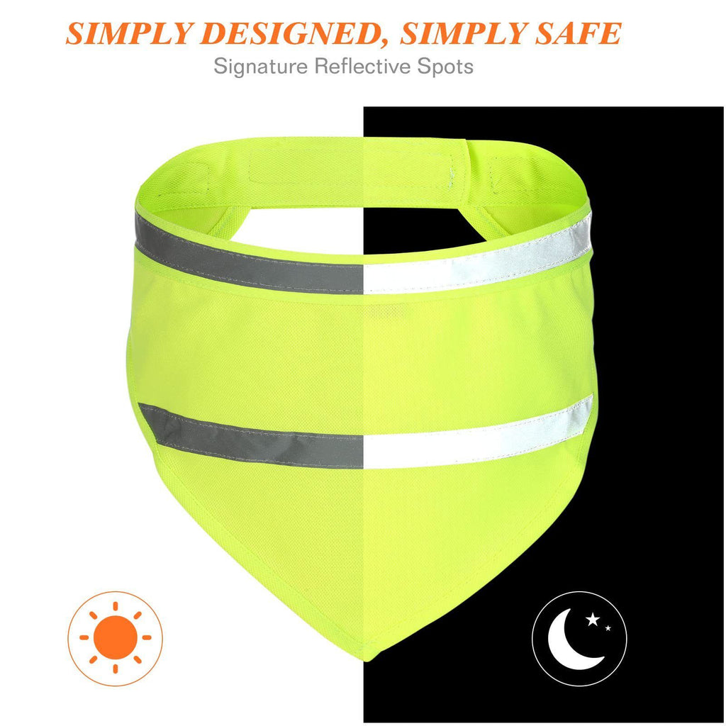 Set of 2 Dog Reflective Scarf Safety Pet Hunting Bandana, scarf reflective cat and dog drool towelGreen,M