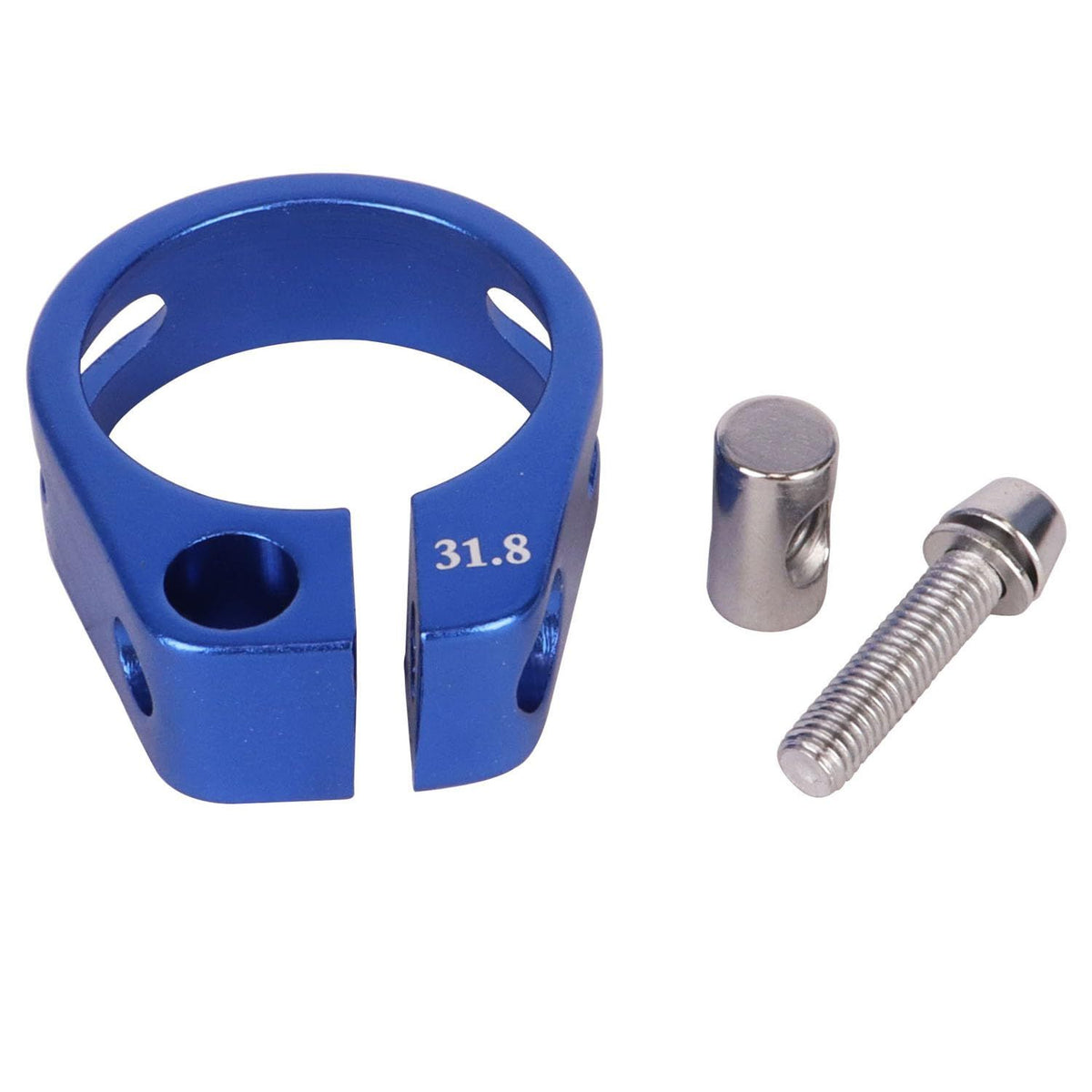 Bike Bicycle Aluminum Alloy Seatpost Clamp, 34.9mm, for MTB, Road, Casual Bikes,for Mountain Bike Road Bike Gear Track Bike Folding Bike (Blue, 34.9mm)