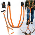Deer Drag Harness & Rope – Heavy Duty 480lbs Capacity, Reflective Orange Hunting Gear with Comfortable Shoulder Strap, Soft Handle – Essential for Dragging Deer, Elk, Boar – Gift for Hunters