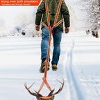Deer Drag Harness & Rope – Heavy Duty 480lbs Capacity, Reflective Orange Hunting Gear with Comfortable Shoulder Strap, Soft Handle – Essential for Dragging Deer, Elk, Boar – Gift for Hunters