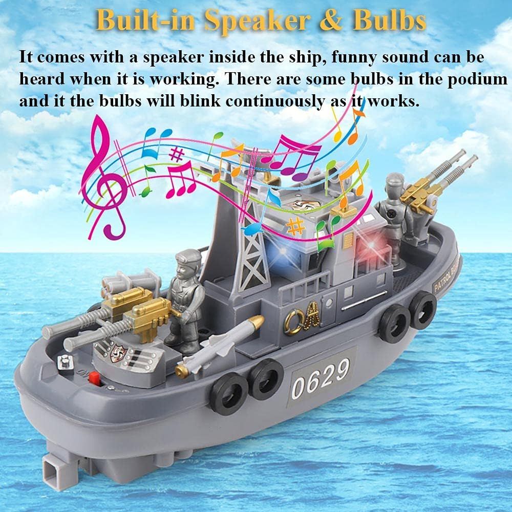 Patrol Boat Toy, Electric Ship Model Toy Coast Guard Vessel Military Ship Vessels Toy Warship Model Water Toy (Patrol Boat)