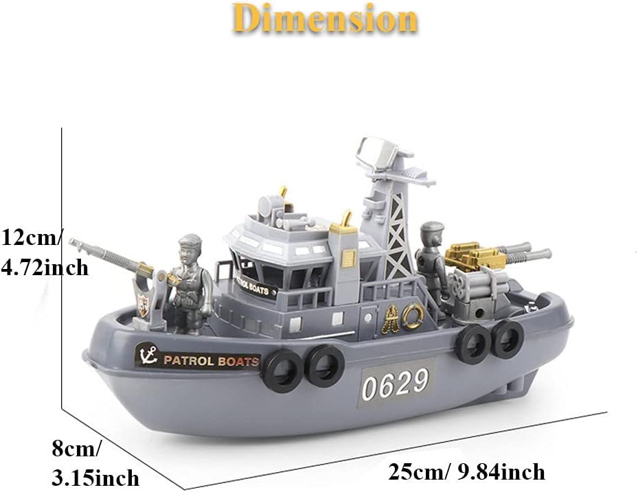 Patrol Boat Toy, Electric Ship Model Toy Coast Guard Vessel Military Ship Vessels Toy Warship Model Water Toy (Patrol Boat)