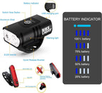 Bike Headlight and Tail Light Set: Bike Lights for Night Riding,USB Rechargeable, 2 Bright LED Headlights,6 Light Modes