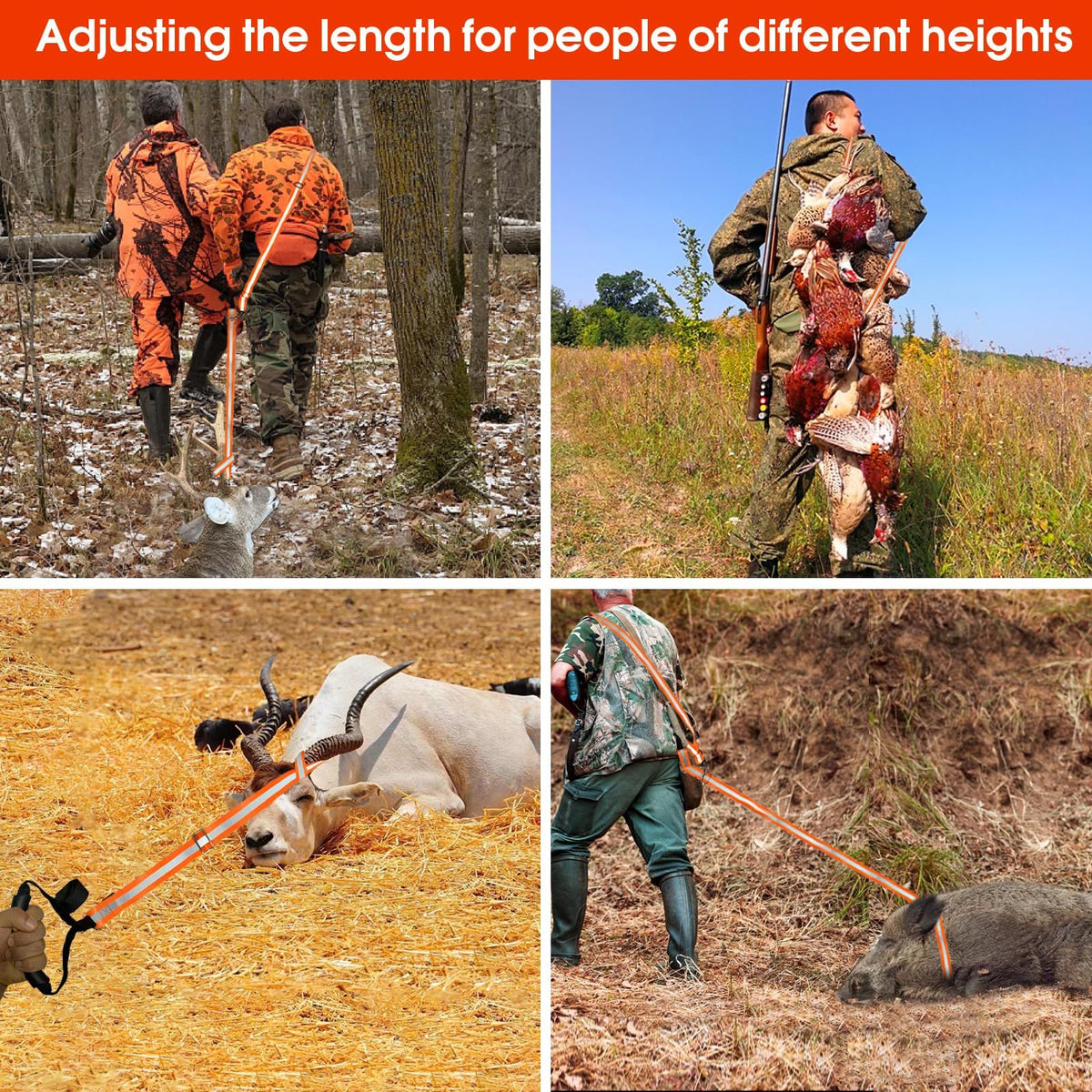Deer Drag Strap and Harness Heavy Duty Safety Deer Dragging Rope Hunting Accessories for Hunters