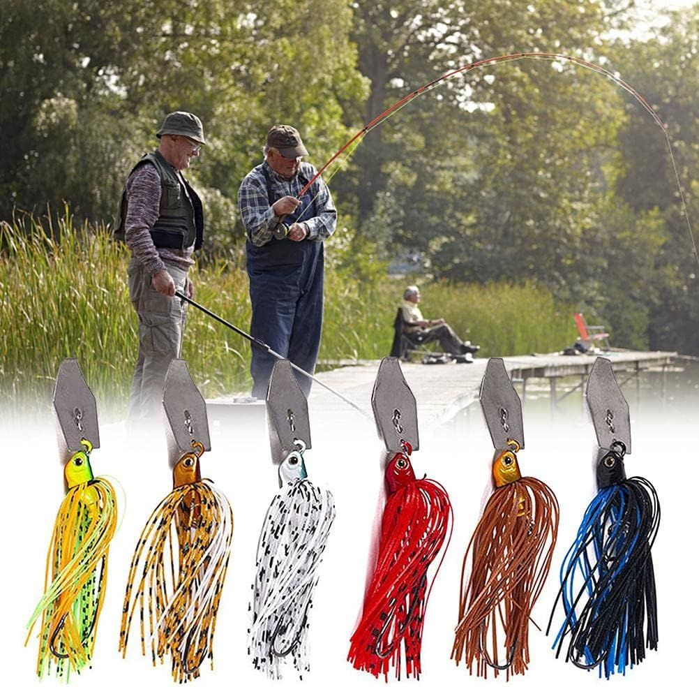 Fishing Lures, 6Pcs 10cm 11g Bladed Jig Fishing Lures Multi Color Fishing Jigs for Bass Trout Walleye