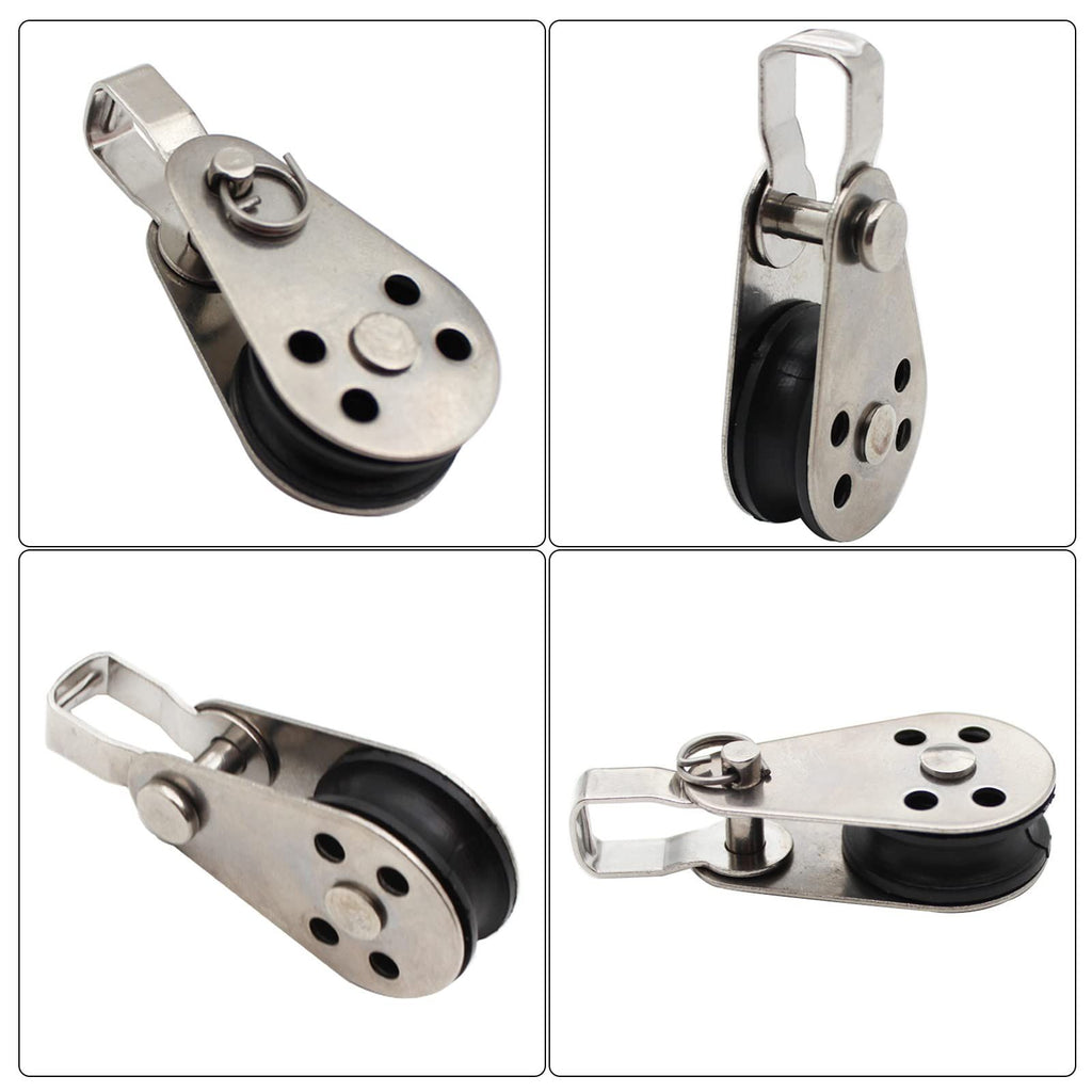 4PCS Stainless Steel Nylon Marine Pulley,Pulley Block Rope Rope Runner Kayak Pulley Single Pulley Bearing Block Rope Runner