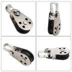 4PCS Stainless Steel Nylon Marine Pulley,Pulley Block Rope Rope Runner Kayak Pulley Single Pulley Bearing Block Rope Runner