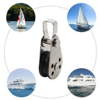 4PCS Stainless Steel Nylon Marine Pulley,Pulley Block Rope Rope Runner Kayak Pulley Single Pulley Bearing Block Rope Runner