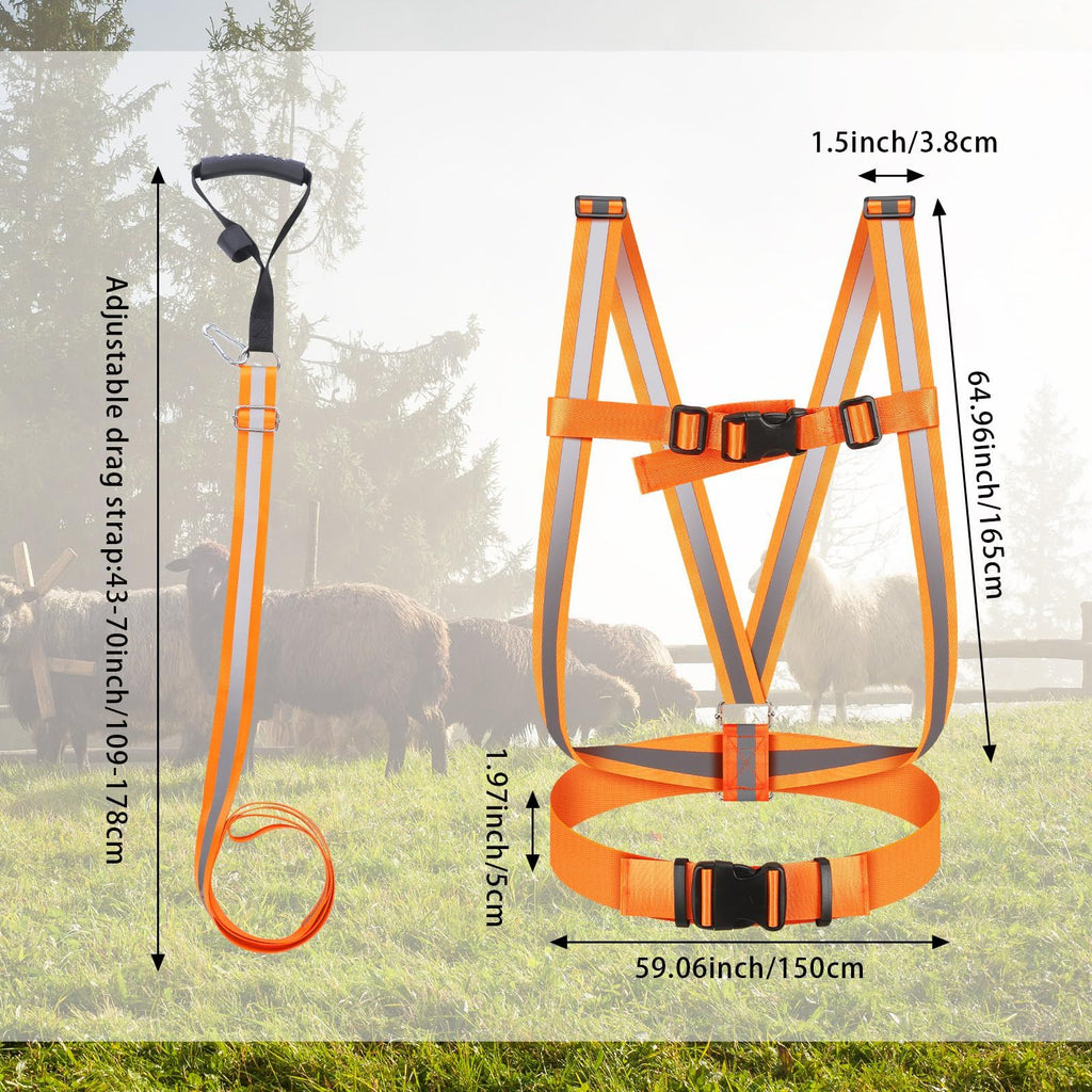 Deer Drag Strap and Dual Harness with Reflective Strips Heavy Duty Deer Dragging Rope Hunting for Hunters