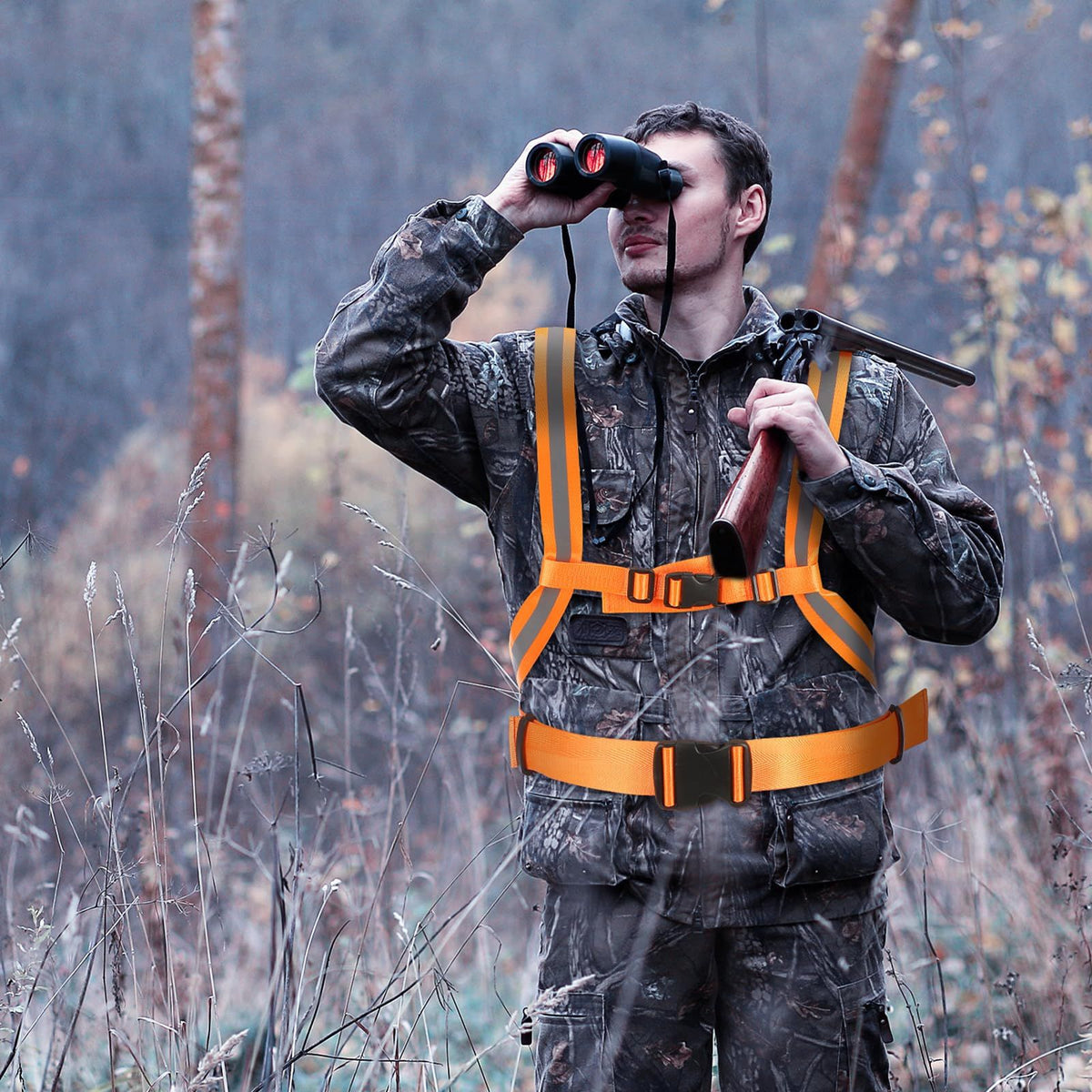 Deer Drag Strap and Dual Harness with Reflective Strips Heavy Duty Deer Dragging Rope Hunting for Hunters