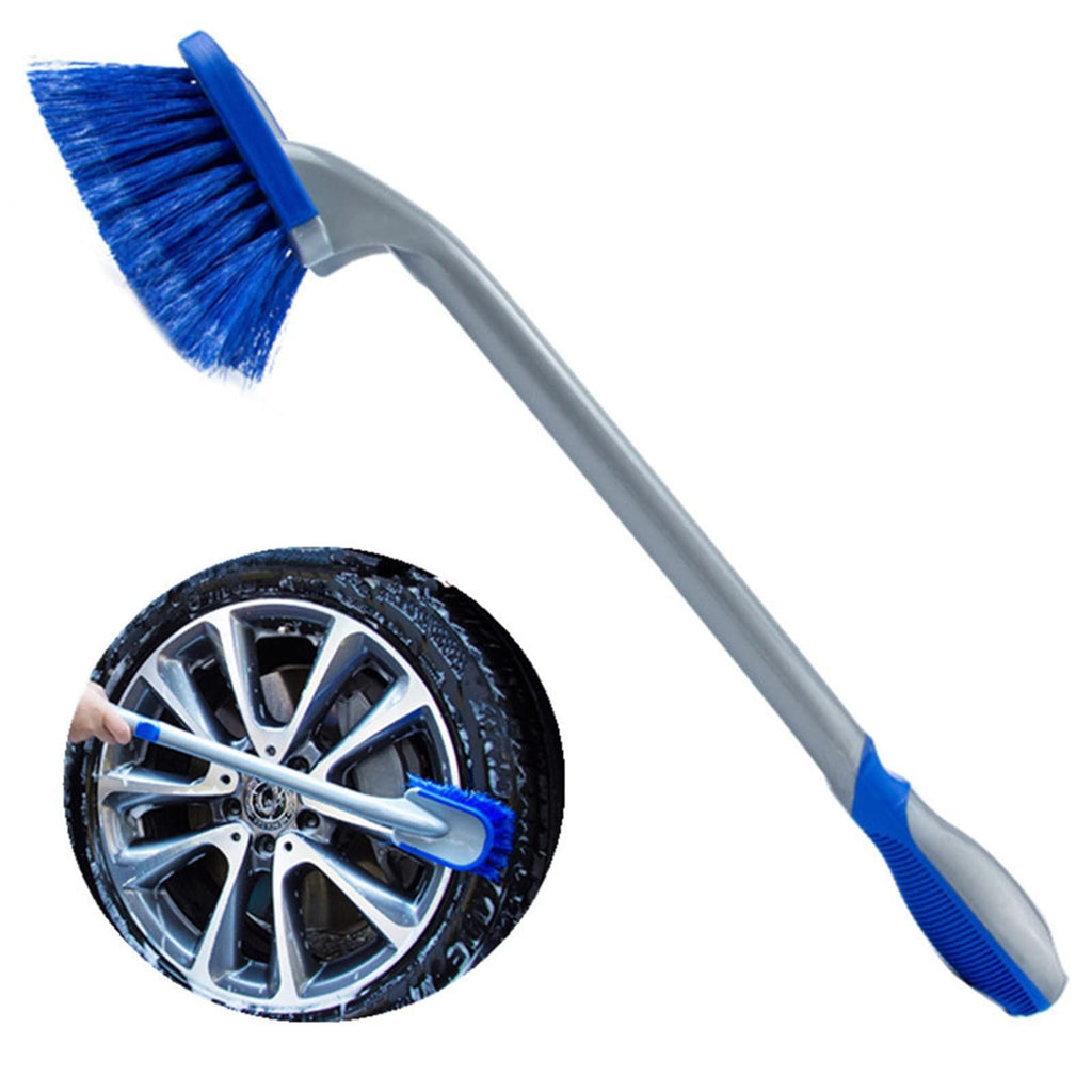 Car Tire Cleaning Brush Long Handle Wheel Brush Exhaust Pipe Cleaning Brush for Motorcycle,Bicycle,Multi-Function Cleaning Tool