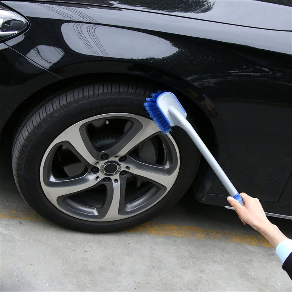 Car Tire Cleaning Brush Long Handle Wheel Brush Exhaust Pipe Cleaning Brush for Motorcycle,Bicycle,Multi-Function Cleaning Tool
