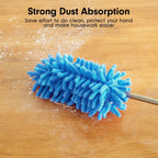 Microfiber Duster for Cleaning, Hand Washable Dusters with 2pcs Replaceable Microfiber Head, Extendable Pole