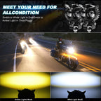 LED Pods Lights White Yellow Fog Lights Spot Beam 4inch 60W Work Lights for Truck Pickup Motorcycle SUV ATV Truck Boat -Pack 2