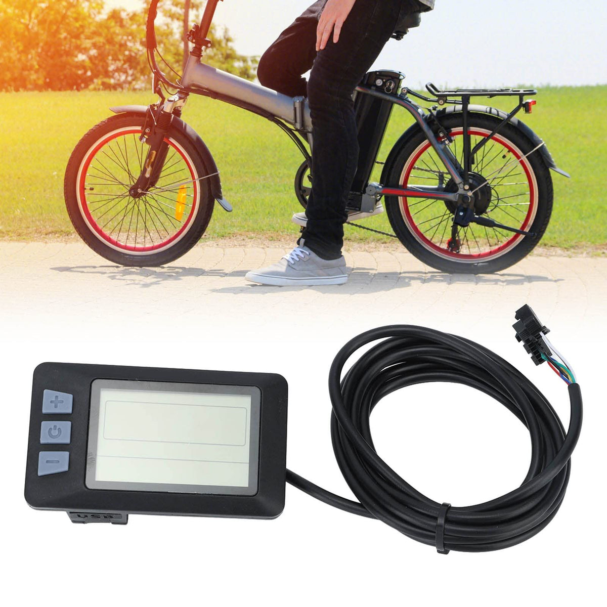 Electric Bike LCD Display, Multi Function Bicycle Speedometer Odometer Waterproof Bike Display Meter Control Panel