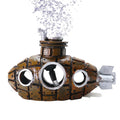 Aquarium Air Bubbler Decoration, Realistic Submarine Ornament for Aquarium Fish Tank (Submarine-Brown)