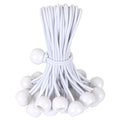 50pcs White Ball Bungee Heavy Duty Heavyweight 4 in Tarp Bungee Cords，Camping, Straps, Tent, Poles and Wires