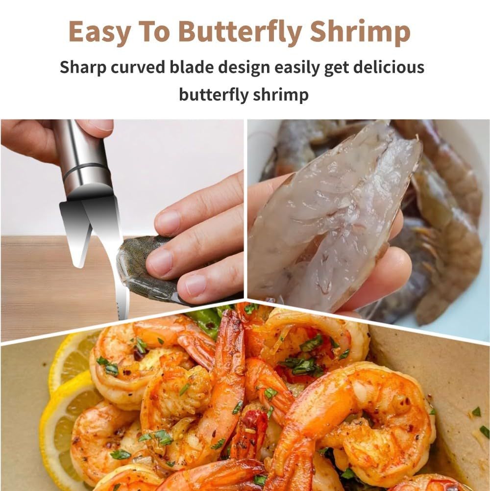 2pcs，Shrimp Peeler Set Multi functional Shrimp Peeling Tool Efficient Shrimp Peeling Machine Portable Shrimp Cleaning Machine Shrimp