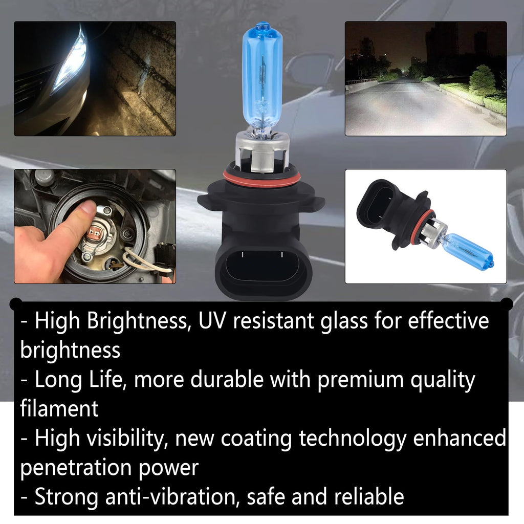 6000K Cool White Light+100W High and Low Beam Headlight Bulb,Universal Headlight Repair Kit/Fog Light Bulb for Car Truck SUV
