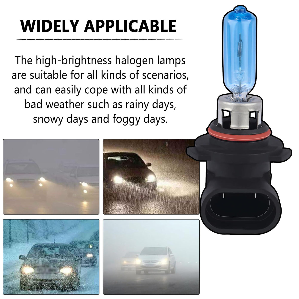 6000K Cool White Light+100W High and Low Beam Headlight Bulb,Universal Headlight Repair Kit/Fog Light Bulb for Car Truck SUV