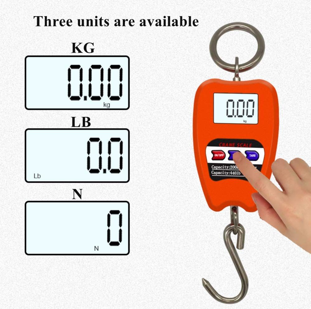 Hanging Weight Scale Industrial Heavy Duty for Farm, Hunting, Bow Draw Weight, Big Fish & Lift with Accurate Sensor Digital