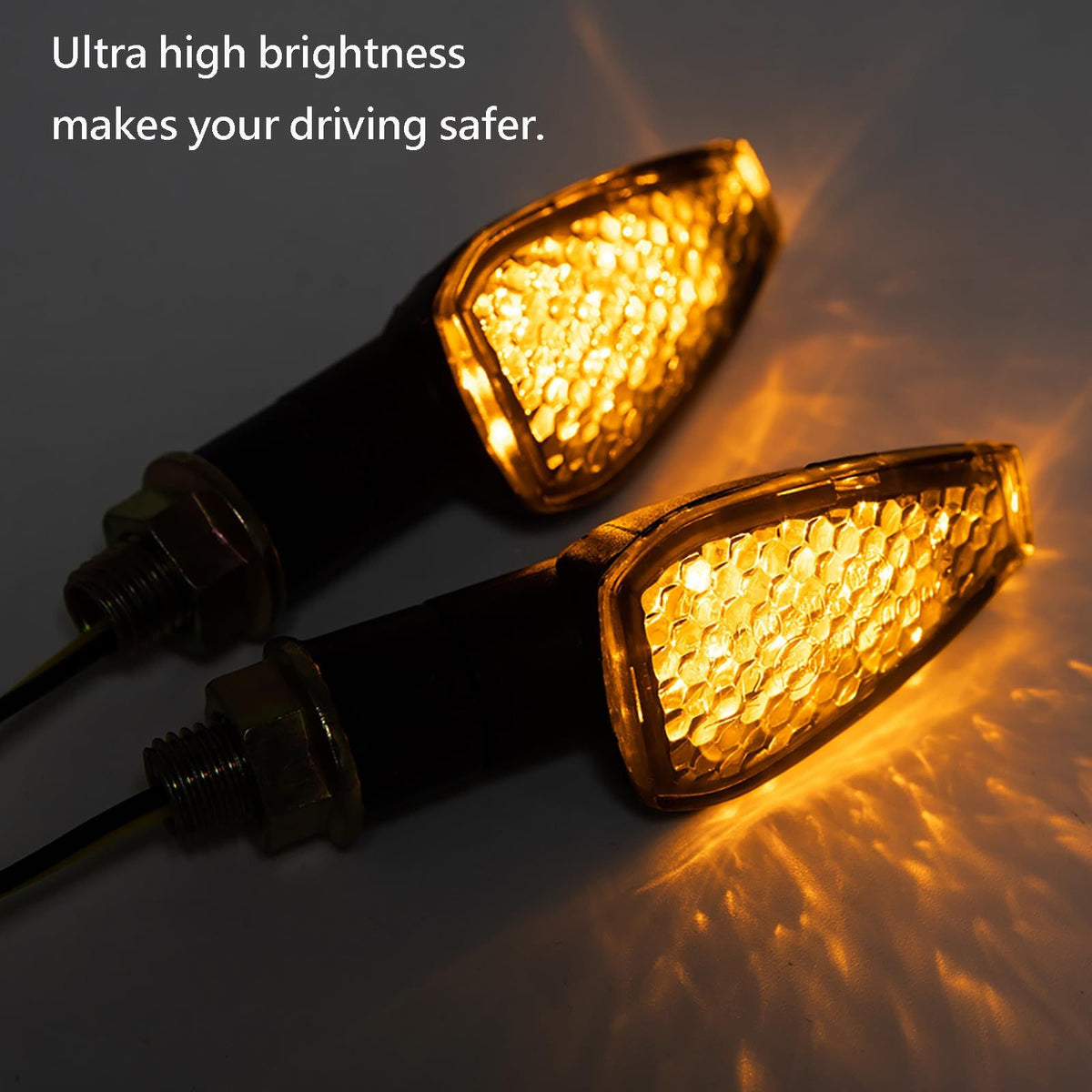 2 pcsMini Stalk Arrow Light Motorcycle Turn Signals Lights Universal Motorbike LED Indicator Blinker Amber Lamp