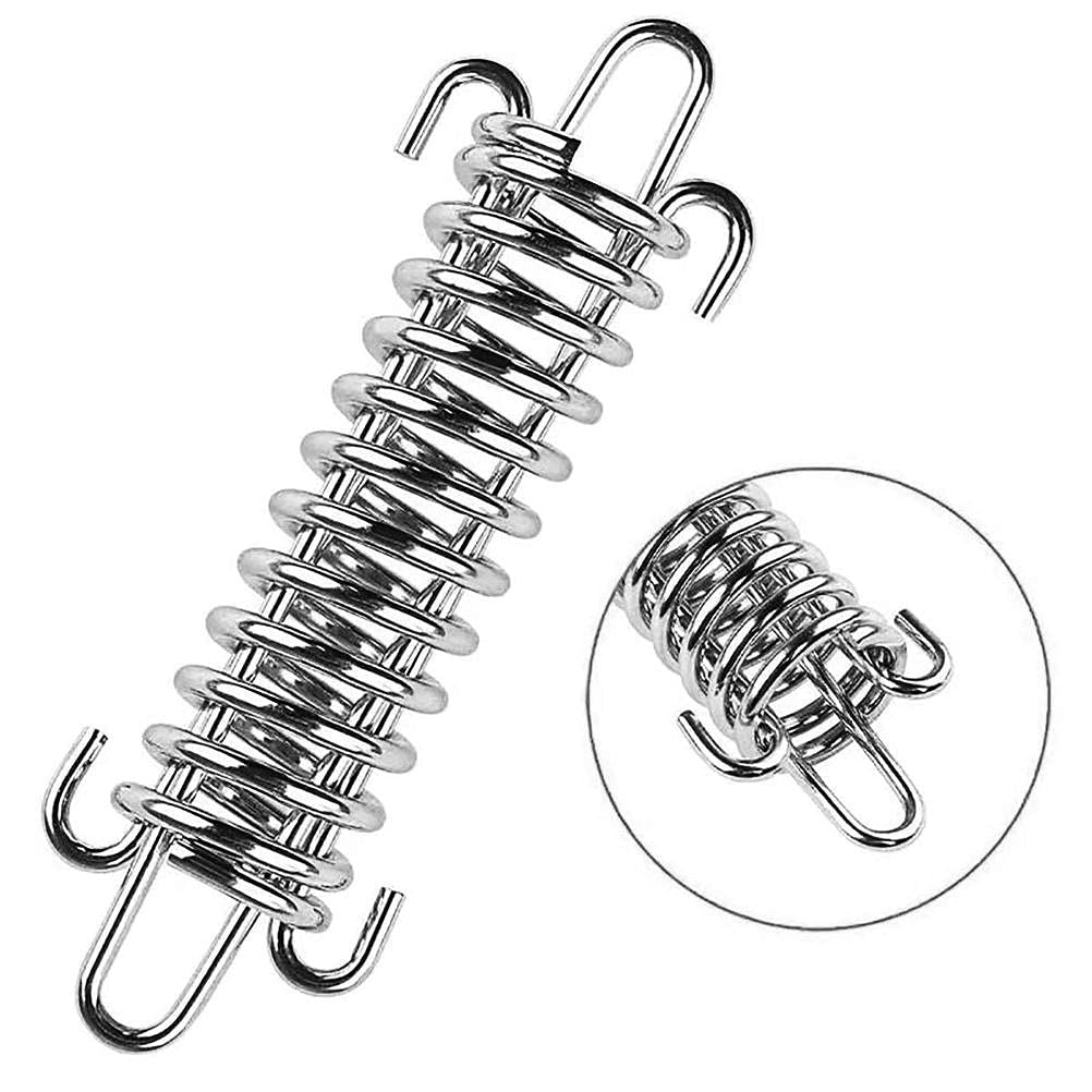 Tent Spring Buckle, 4Pcs Damping Spring Sunshade Heavy Duty Stainless Steel Awning Rope Tensioner Spring Camping Beach Tent