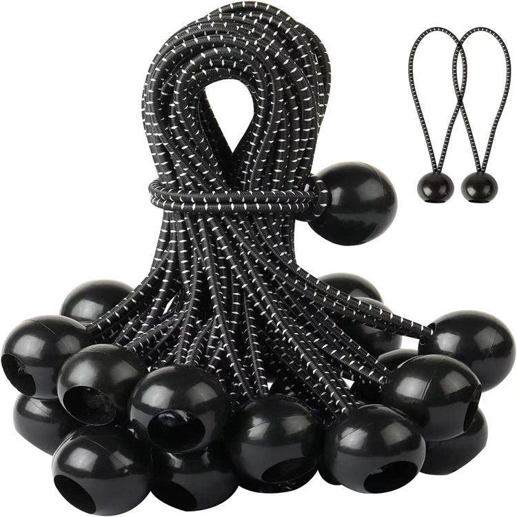 30 Pack Ball Bungee Cord, 6 Inch Heavy Duty Bungie Cord Balls Canopy Tarp Tie Down Bungee Balls for Camping, Tents