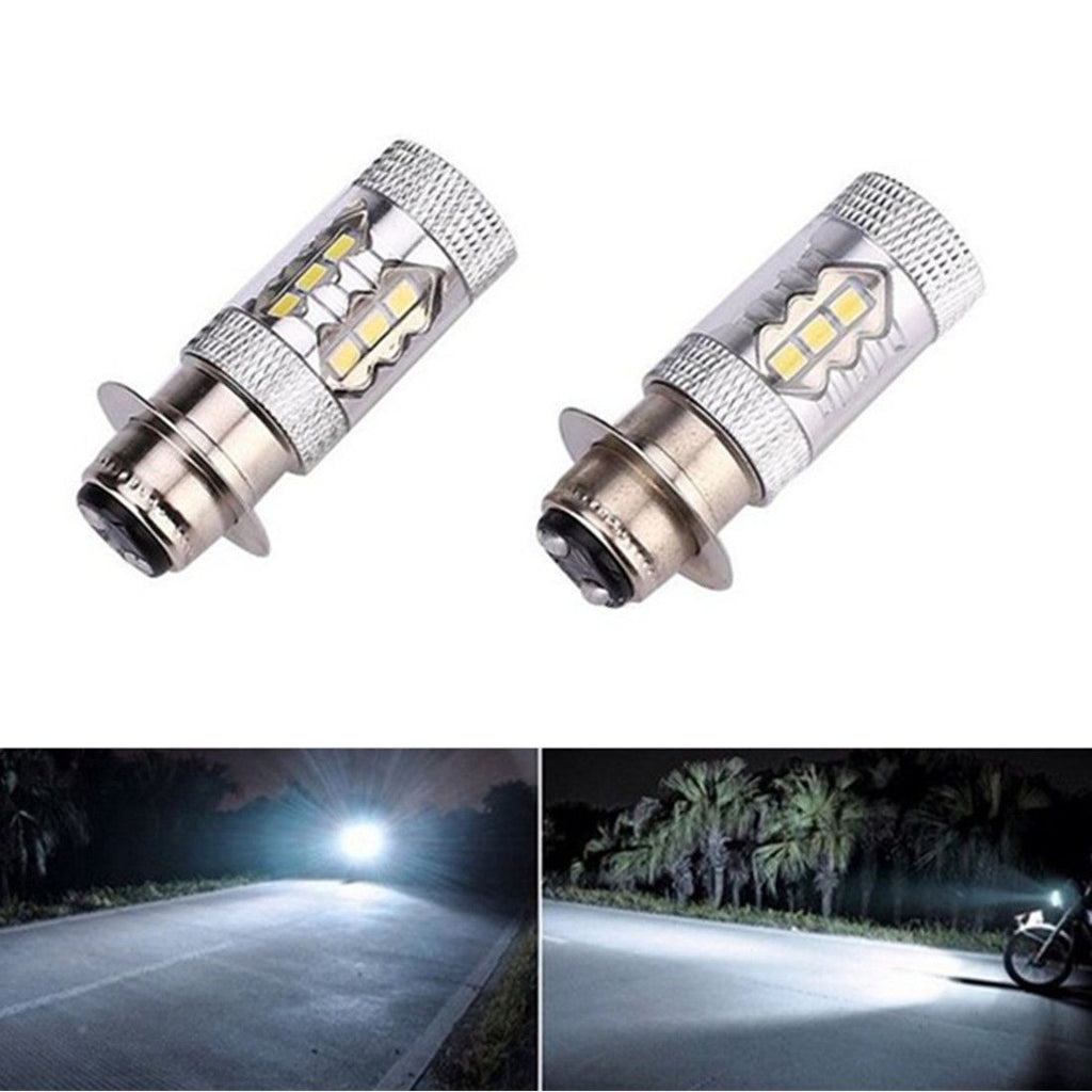 2PCS Motorcycle LED modified headlight H6 80W 16LED fog light PX15D BA20D motorcycle headlight Upgrade Lights Bulbs
