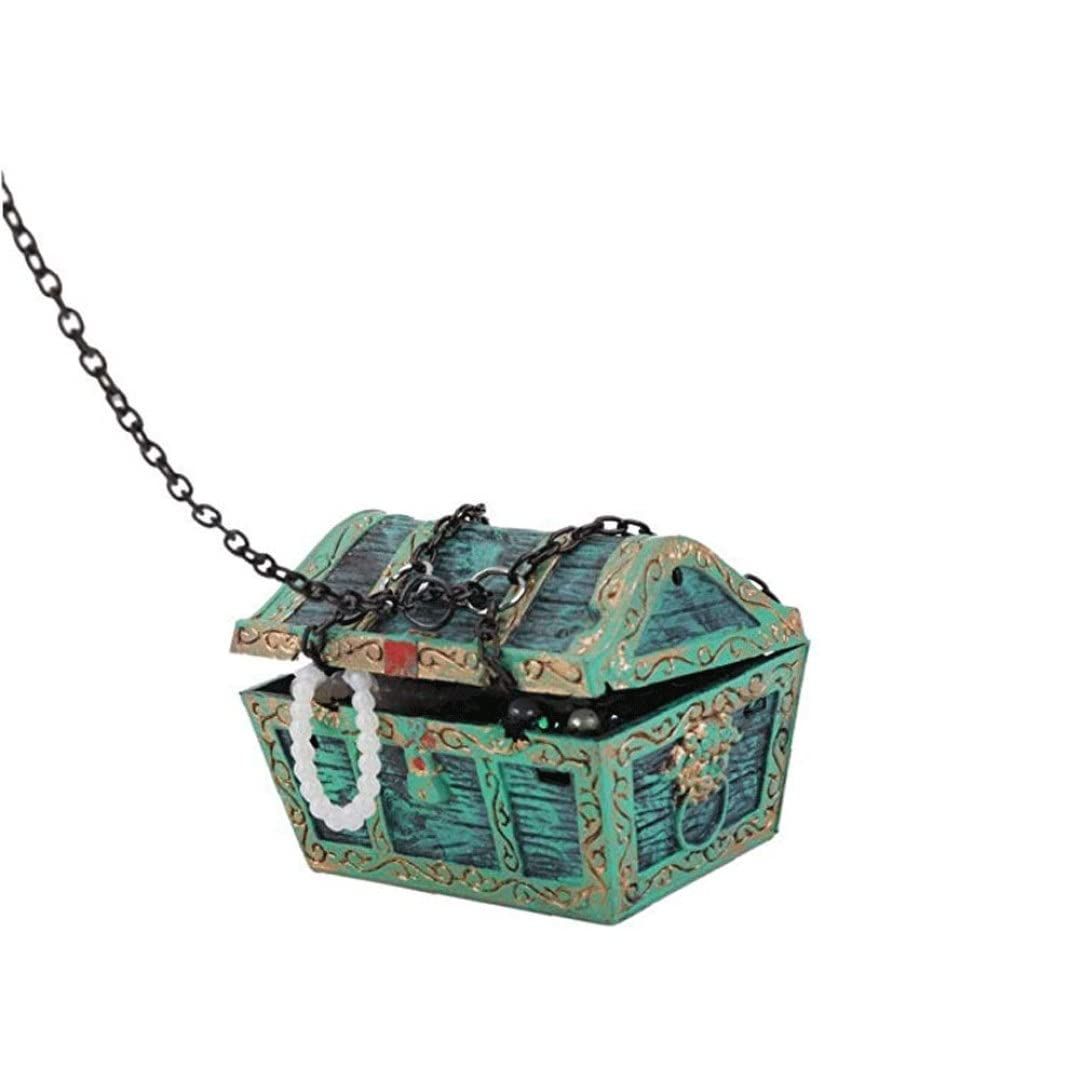 Diver Decoration, Treasure Chest Fish Tank Décor, Aquarium Landscape Decorative Ornament for Air Bubbler Fish Tank Aquarium