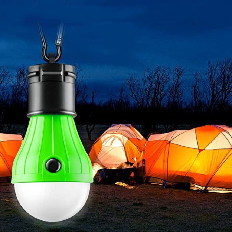 Blue and green lotus compact LED tent light battery powered emergency LED night light bulb with clip hook