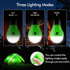 Blue and green lotus compact LED tent light battery powered emergency LED night light bulb with clip hook
