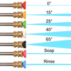High pressure cleaning machine nozzle head kit with nozzle holder, 7 nozzle heads, 1/4 inch quick connect, multifunctional