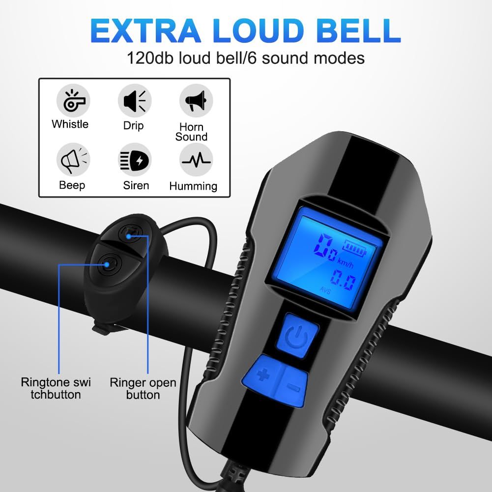 Bike Headlight, USB Rechargeable Bike Light, Waterproof Bicycle Headlight Lights Front and Back Mountain Bike Lights