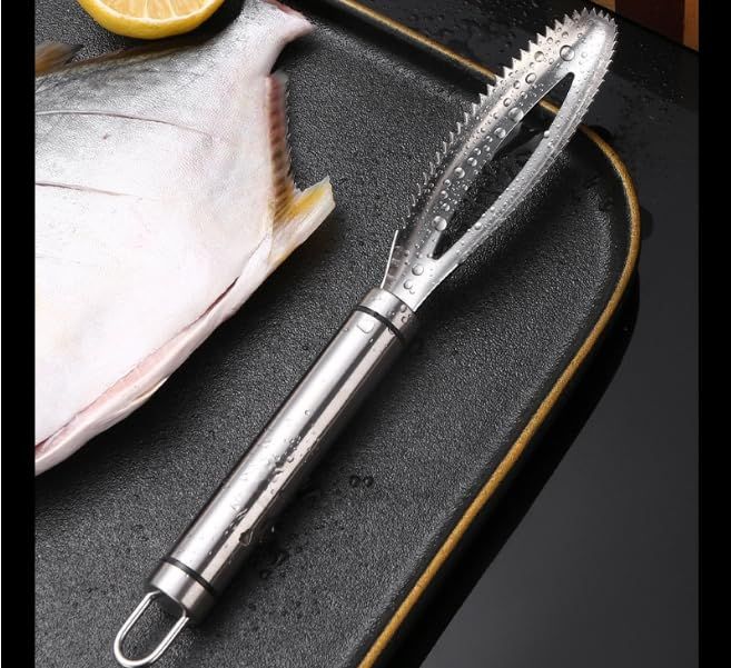 Fish Scales Scraping Tool, New Multifunction Stainless Steel Fish Scale Remover Fish Cleaning Kit, Premium Fish Descaler Sawtooth