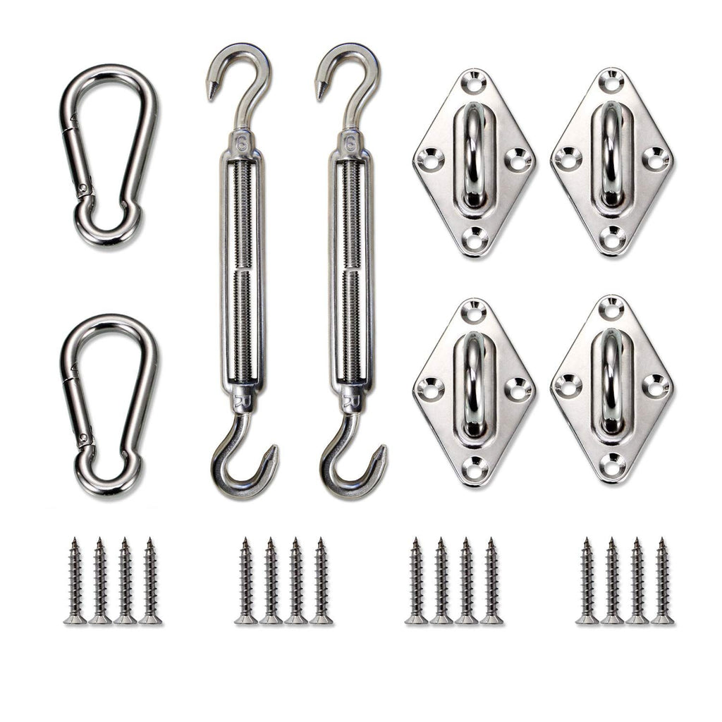 Sun Shade Sail Hardware Kit - Super Heavy Duty - for Square and Rectangle Sun Shade Sail Rectangle Square Shade Sail Outdoor
