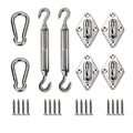 Sun Shade Sail Hardware Kit - Super Heavy Duty - for Square and Rectangle Sun Shade Sail Rectangle Square Shade Sail Outdoor