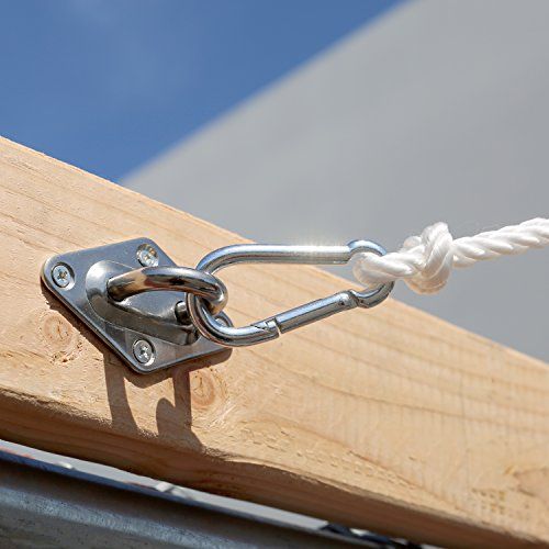 Sun Shade Sail Hardware Kit - Super Heavy Duty - for Square and Rectangle Sun Shade Sail Rectangle Square Shade Sail Outdoor