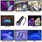 UV Flashlight Black Light,51LED Blacklight Pet Urine Detector for Dog/Cat Urine, Dry Stains,Bed Bug,Resin Curing,Scorpions Finder