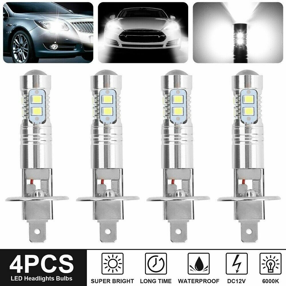 Car LED Fog Light H1 100W  Anti-Fog Light White Light H1 LED Headlight Bulb for Cars, Trucks Fog Lights, 4-Pack