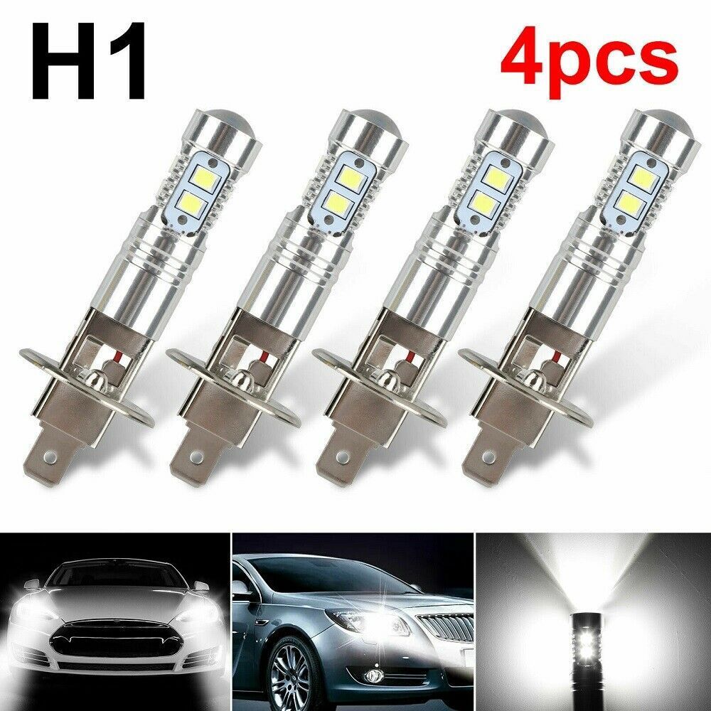 Car LED Fog Light H1 100W  Anti-Fog Light White Light H1 LED Headlight Bulb for Cars, Trucks Fog Lights, 4-Pack