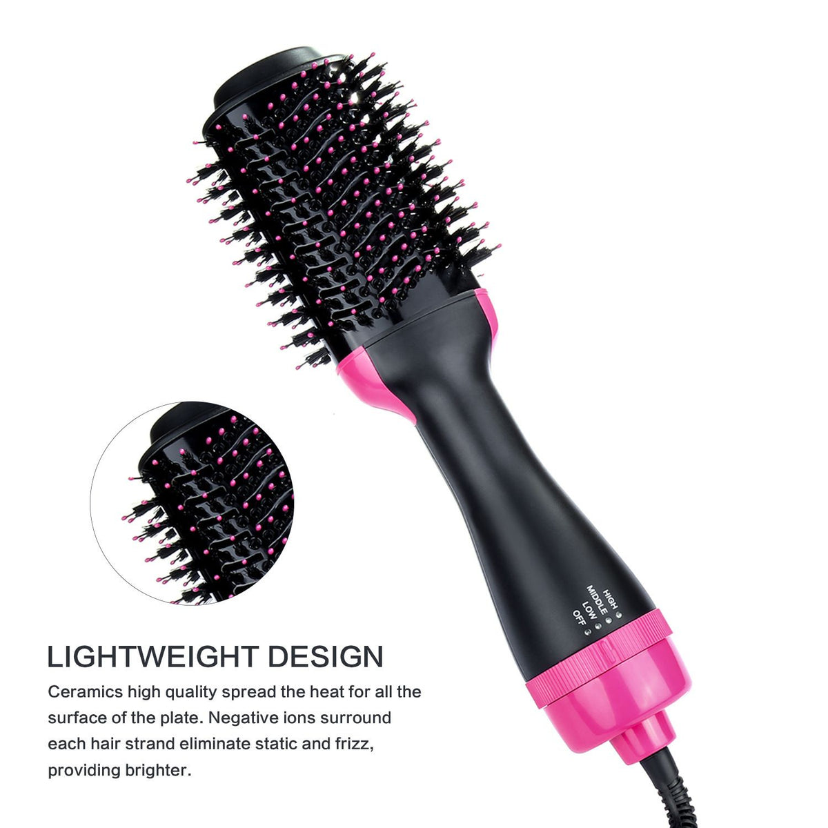 Hair Dryer Brush Blow Dryer Brush in One,Professional Hot Air Brush with Negative Ion Anti-frizz Blowout for Drying