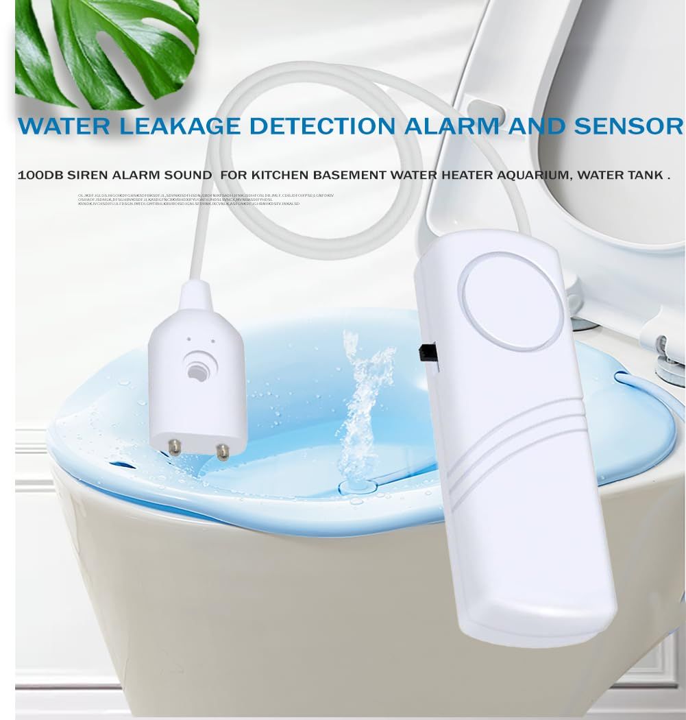 Water Leakage Detection Alarm and Sensor，Water Level Alarm Siren Alarm Sound for Kitchen Basement Water Heater Aquarium