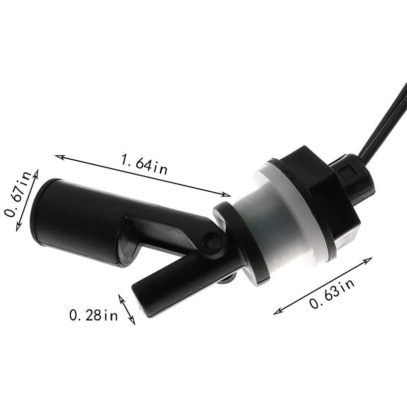 Water Level Sensor Horizontal  Side Mount Float Switch for Tank Pool  Black Water Level Sensor Level Switch Aquarium Tank