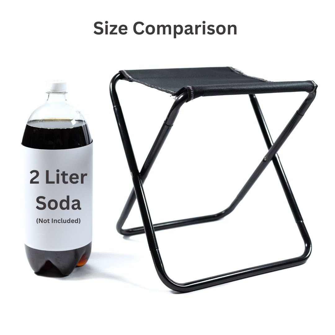 Portable Folding Stool with Storage Bag for Hiking, Fishing, Backpacking, Picnic, Camping, Hunting, Black