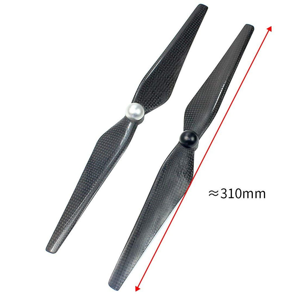 12x4.2 Self-Locking CW/CCW Carbon Fiber Propellers Prop for DIY Drone Compatible for DJI E600 MultiRotor RC Quadcopter (1 Pair)