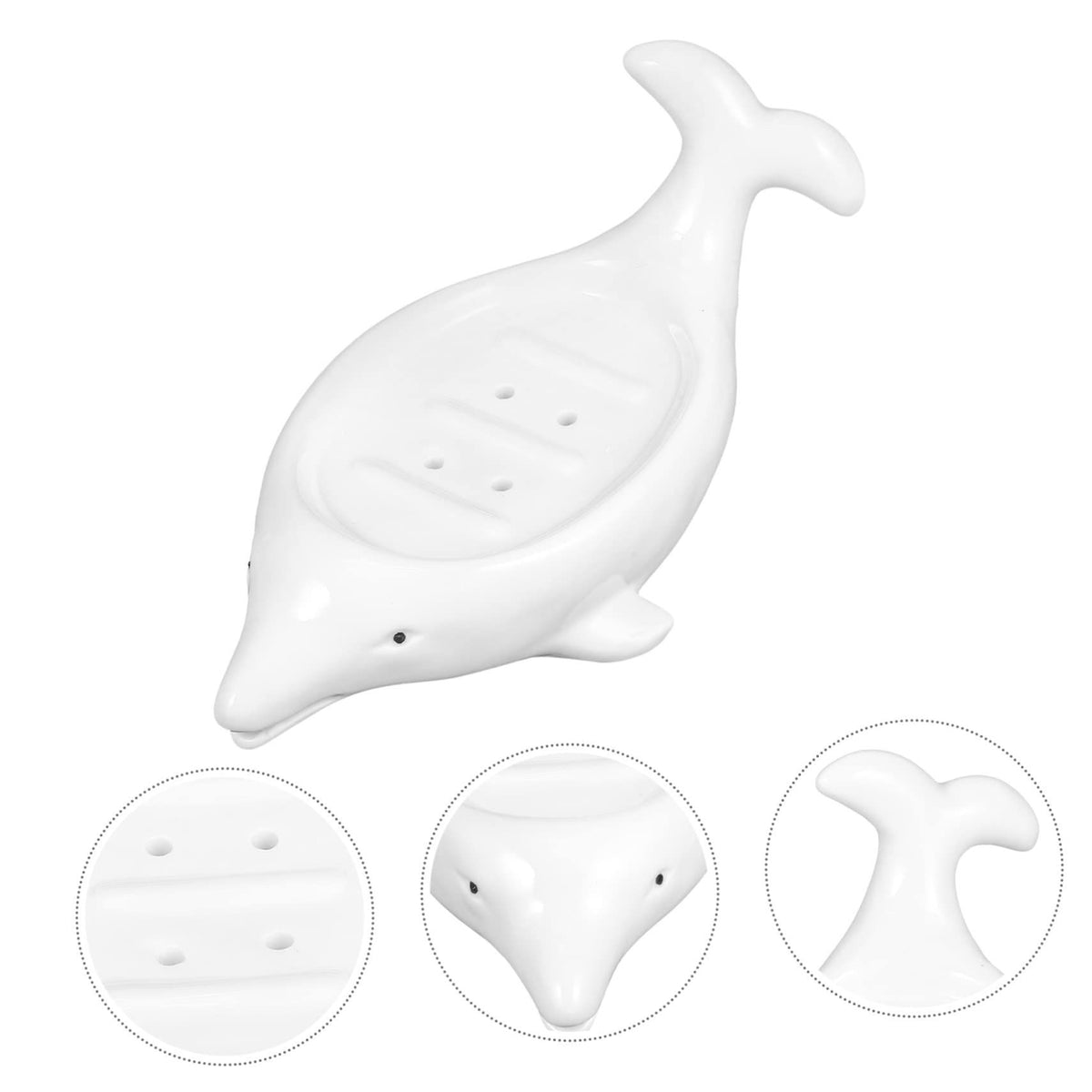 Dolphin Ceramic Soap Dish Baby Dish Soap Self Draining Storage Boxes Decorative Dolphin Decor Dolphin Soap Dish Soap Holder