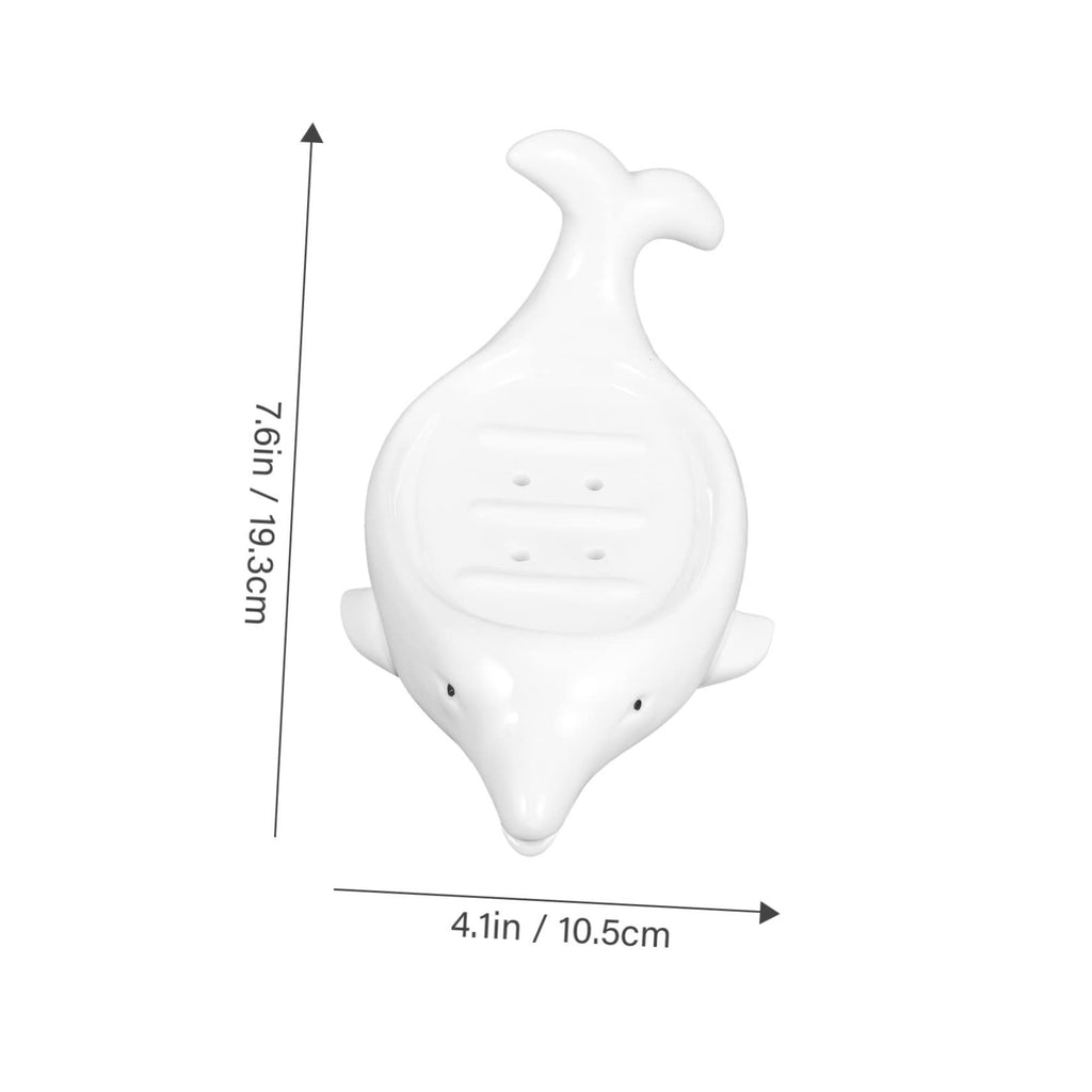 Dolphin Ceramic Soap Dish Baby Dish Soap Self Draining Storage Boxes Decorative Dolphin Decor Dolphin Soap Dish Soap Holder