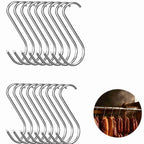 20 Pcs Meat Hooks, 5.1 Stainless Steel Butcher Hooks, Meat Processing Hooks for Hanging Bacon, Sausage, Beef, Hunting Smoking Ribs, Drying, Grillling BBQ For Kitchen, Market